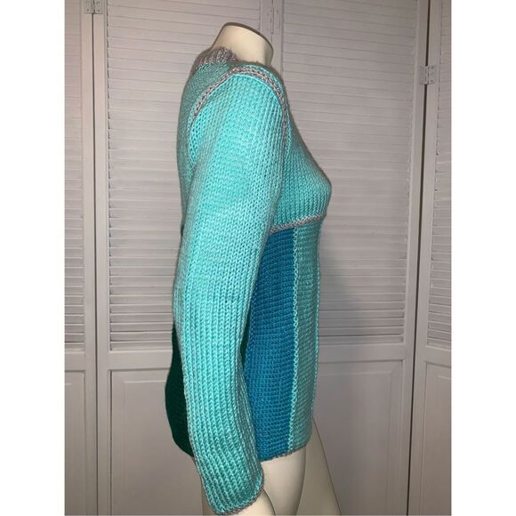 Vintage Colorful Hand Knit Sweater Size Medium - Picture 4 of 13